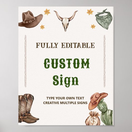 Poster Panneau de la table d'anniversaire de Western Rust (Devant)