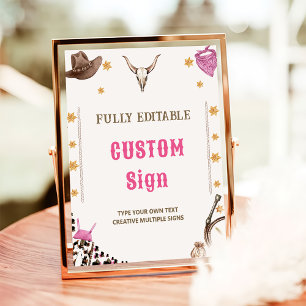 Poster Panneau de la table d'anniversaire de Western Rust