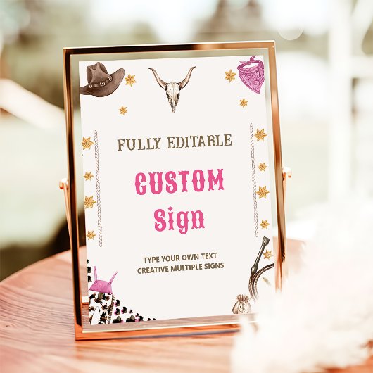 Poster Panneau de la table d'anniversaire de Western Rust