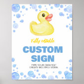 Poster Panneau de la table d'anniversaire du canard en ca (Devant)