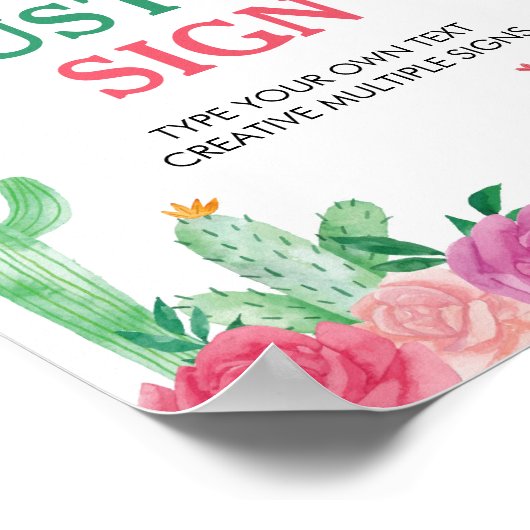 Poster Panneau de la table d'anniversaire Fiesta Cactus (Coin)