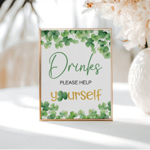 Poster Panneau de la table d'anniversaire Lucky One Shamr