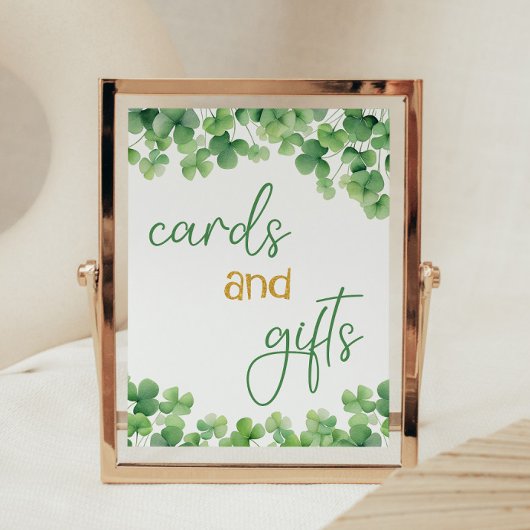 Poster Panneau de la table d'anniversaire Lucky One Shamr