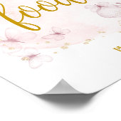 Poster Panneau de la table d'anniversaire rose et or (Coin)