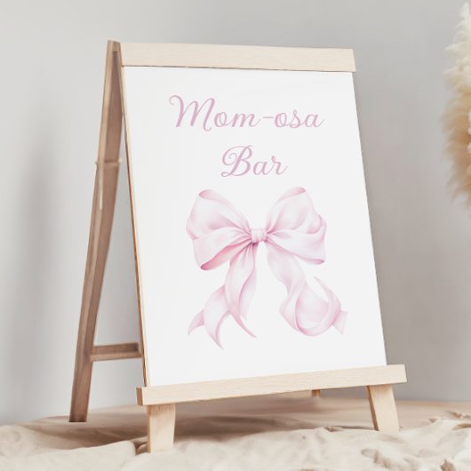 Poster Panneau de la table de Baby shower à barres Maman-