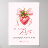 Poster Panneau de la table de Baby shower de fraises (Devant)