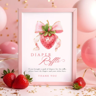 Poster Panneau de la table de Baby shower de fraises