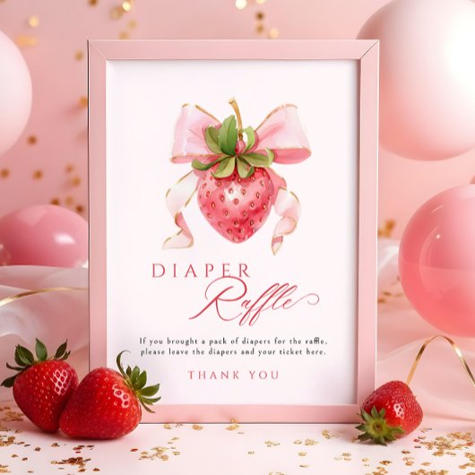 Poster Panneau de la table de Baby shower de fraises
