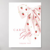 Poster Panneau de la table de Baby shower des fraises Car (Devant)