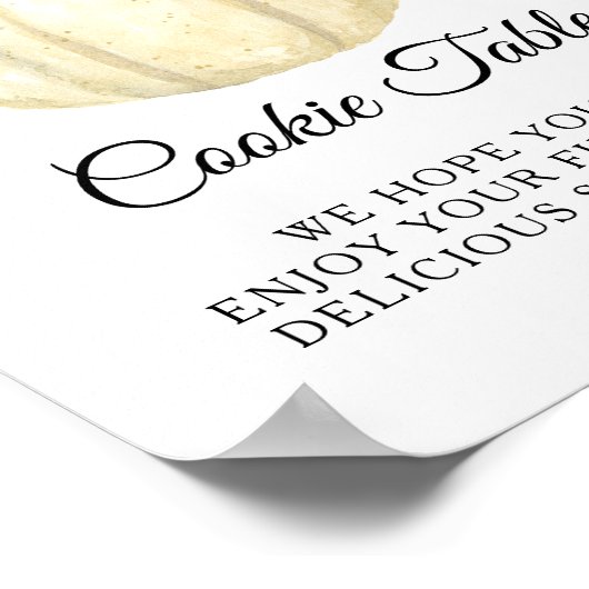 Poster Panneau de la table de biscuits rose pâle rose Cit (Coin)