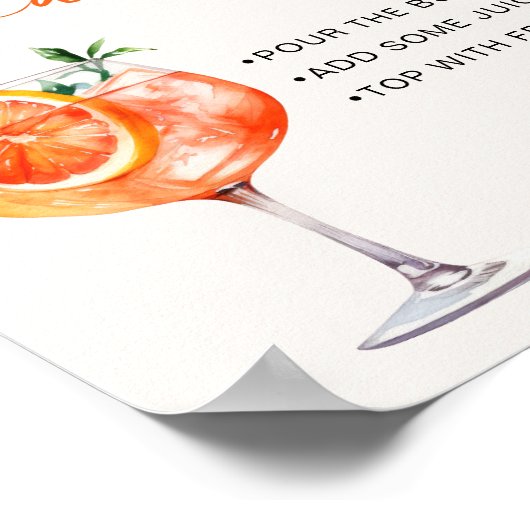 Poster Panneau de la table de calligraphie moderne Spritz (Coin)