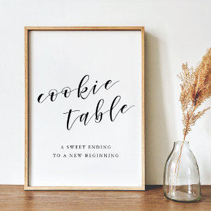 Poster Panneau de la table de cookies Mariage de calligra