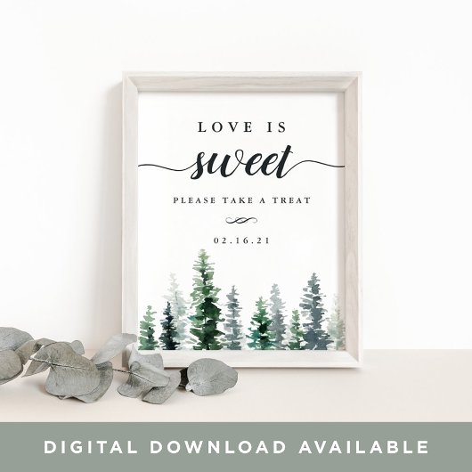 Poster Panneau de la table de dessert Mariage de Timber G