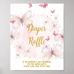 Poster Panneau de la table de distribution rose et or