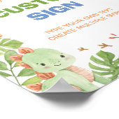 Poster Panneau de la table de fête d'anniversaire de Dino (Coin)