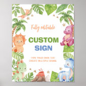 Poster Panneau de la table de fête d'anniversaire de Dino (Devant)