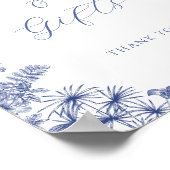 Poster Panneau de la table de Fête des mariées bleue (Coin)