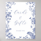 Poster Panneau de la table de Fête des mariées bleue (Devant)