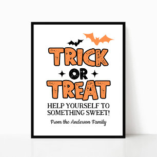 Poster Panneau de la table de la fête d'Halloween ou de t