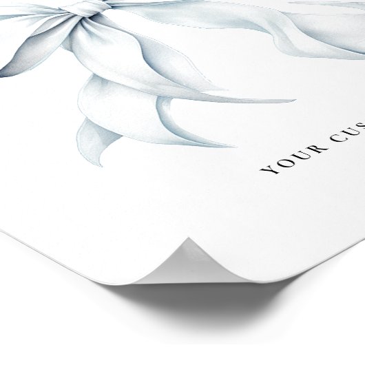 Poster Panneau de la table de texte personnalisée Bleu Bo (Coin)