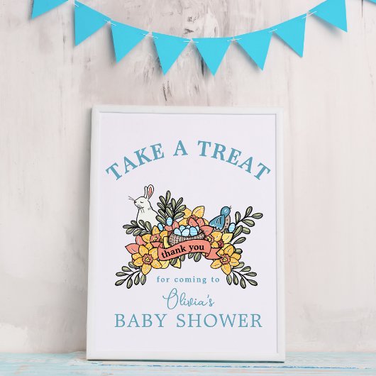 Poster Panneau de la table de traitement de Baby shower d