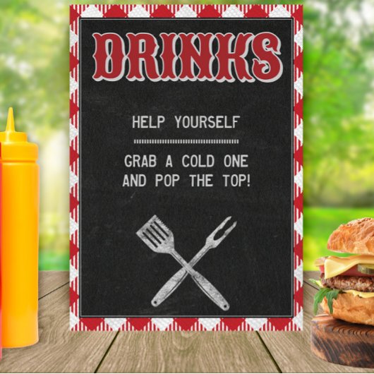 Poster Panneau de la table des boissons Anniversaire 5x7 