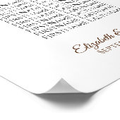 Poster Panneau de la table du Mariage Rose orange rouille (Coin)