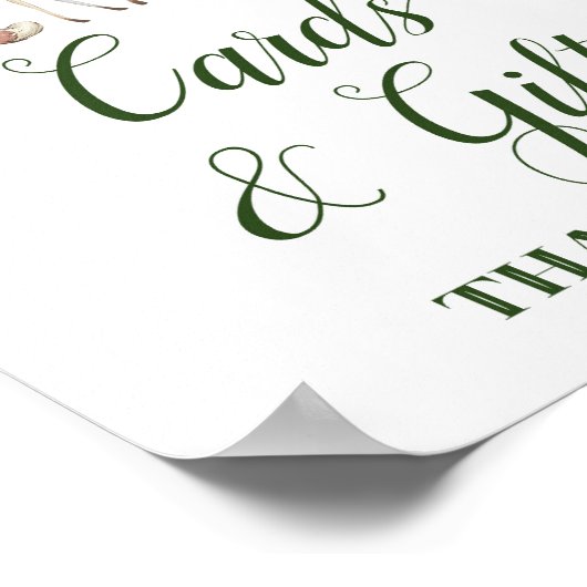 Poster Panneau de la table en bois vert - Cartes et cadea (Coin)