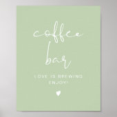 Poster Panneau de la table LEAH Vibrant Pastel Green Coff (Devant)