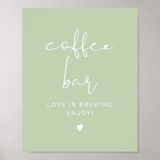 Poster Panneau de la table LEAH Vibrant Pastel Green Coff (Devant)