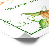 Poster Panneau de la table Little Citrouille Baby shower  (Coin)