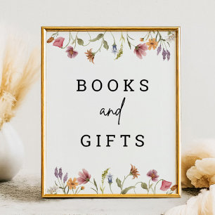 Poster Panneau de la table Livres et Cadeaux Fleurs sauva