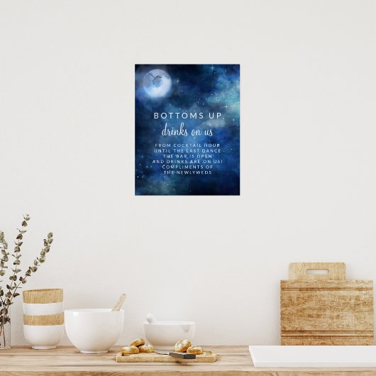 Poster Panneau de la table Lunair Sky Pleine lune Mariage (Cuisine)