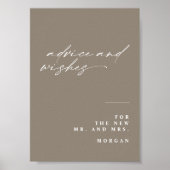 Poster Panneau de la Table Mariage Calligraphie Conseils (Devant)