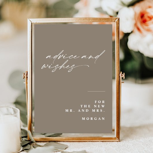 Poster Panneau de la Table Mariage Calligraphie Conseils