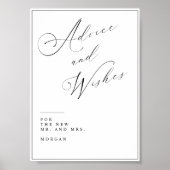 Poster Panneau de la Table Mariage Calligraphie Conseils  (Devant)