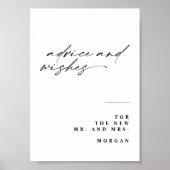 Poster Panneau de la Table Mariage Calligraphie Conseils  (Devant)