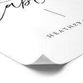 Poster Panneau de la table Mariage de script de calligrap (Coin)