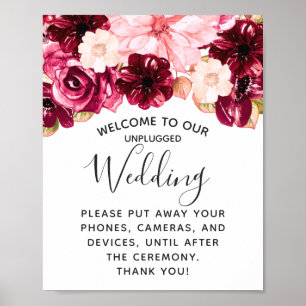 Poster Panneau de la table Mariage débranchée rose de Bou