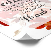 Poster Panneau de la table Mariage florale de beauté rust (Coin)