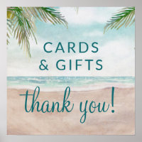 Panneau de la table Mariage Island Breeze Cartes e