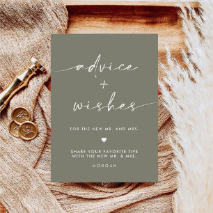Poster Panneau de la table Mariage Sage Green Advice and