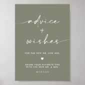 Poster Panneau de la table Mariage Sage Green Advice and  (Devant)