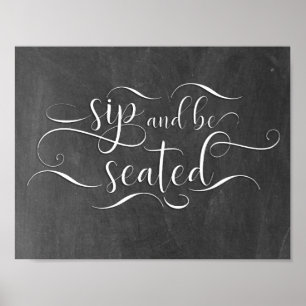 Poster Panneau de la table Mariage Sip and Be Seed