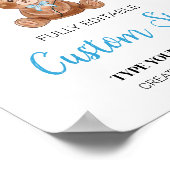 Poster Panneau de la table personnalisée Ours bleu Teddy (Coin)