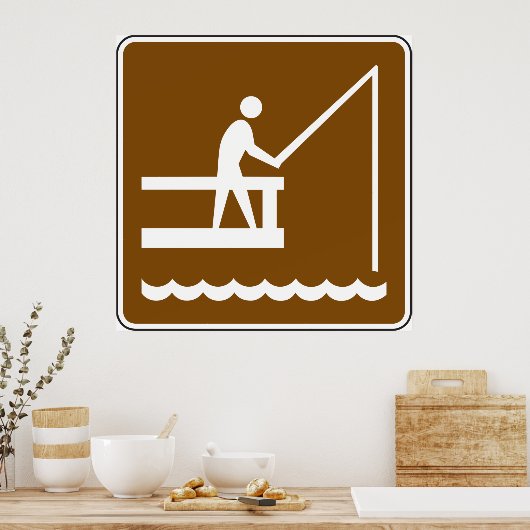 Poster Panneau de la zone de pêche (Cuisine)