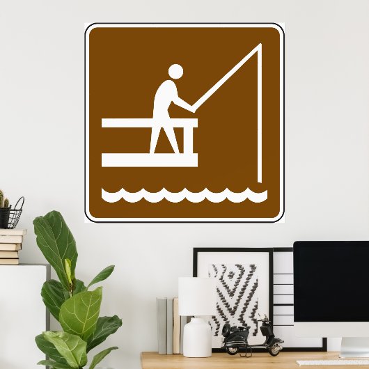 Poster Panneau de la zone de pêche (Bureau à domicile)