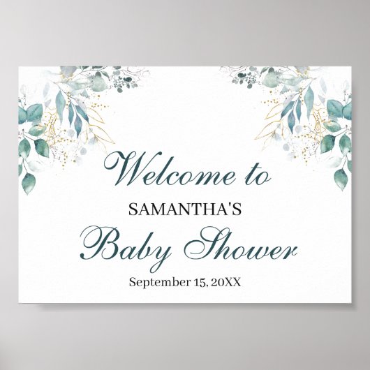 Poster Panneau de l'affiche de bienvenue du baby shower (Devant)