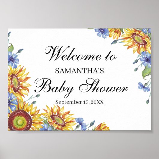 Poster Panneau de l'affiche de bienvenue du baby shower (Devant)