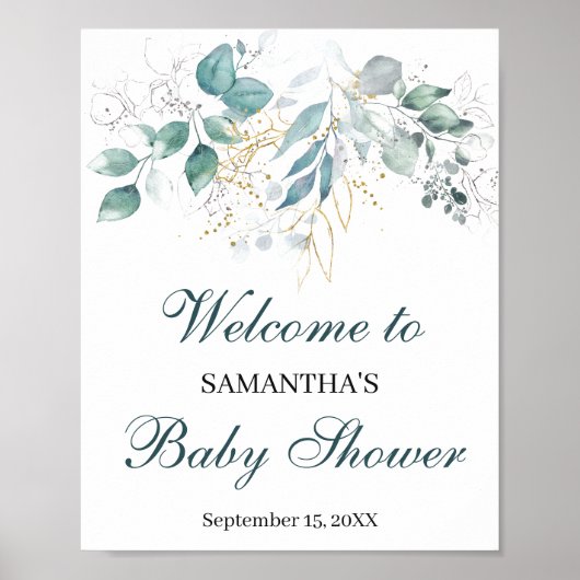 Poster Panneau de l'affiche de bienvenue du baby shower (Devant)